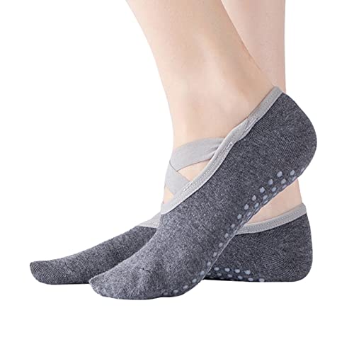 Calcetines de yoga para mujer, antideslizantes, para deportes, ballet, danza, talla 13, calcetines para hombre, e, Altoa única