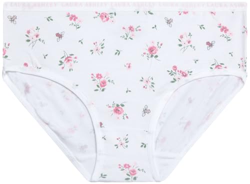 Laura Ashley Girls Underwear - 5 Pack Soft Stretch Breathable Panties for Girls - Lightweight Cotton Panties (Size: 4-12), Size 6X, Stripe/Shell Pink/Floral/Balette Pink/Pink Bee by Laura Ashley - Used condition - Image 2