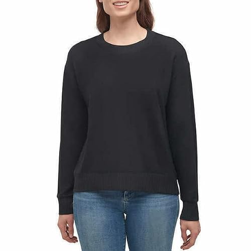 Splendid Women's Black Sweater Ladie's Pullover Crew Neck Sweatshirt (Medium, )