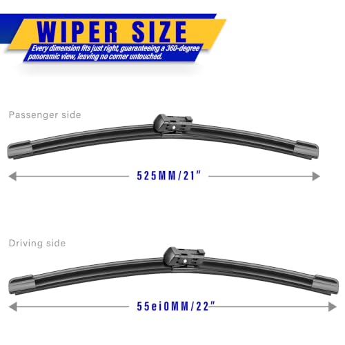 Image of 22 inch 21 inch Front Wipers Fits Ford Maverick 2022-2026 Wiper Blades