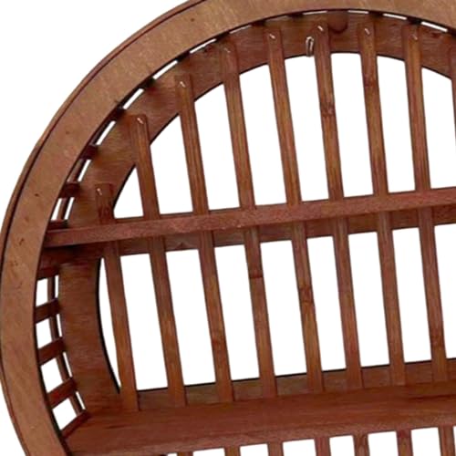 Étagère murale circulaire en bois flottant rustique pour rangement de salon