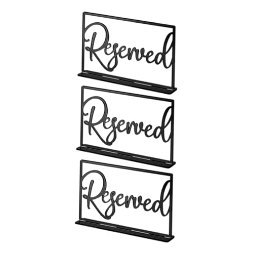 SOLUSTRE 3pcs Wedding Reserved Table Signs Acrylic Reserved Seating Signs for Events Ceremonies and Receptions Elegant Table Name Tags for Weddings and Business Functions