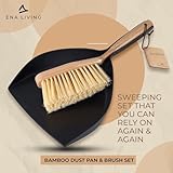 ENA Living Bamboo Dust Pan and Brush Set, Eco-Labelled Dustpan and Brush, Perfect For Household Cleaning, Sturdy and Effective Dust Pan, Bamboo Sweeping Brush, Stylish Brush and Pan Set - Image 2