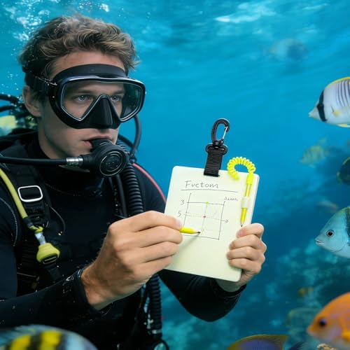Tabla de buceo con luz y pizarra de escritura subacuática impermeable 2