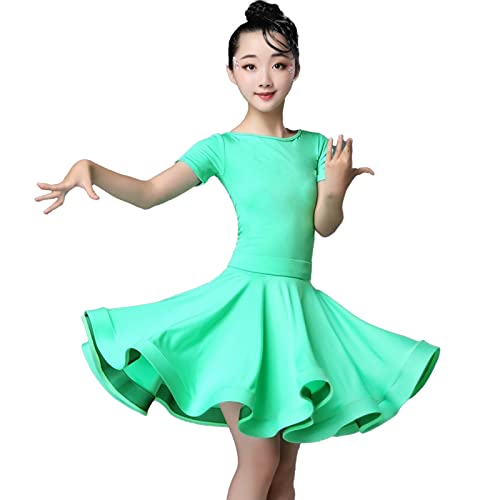 FASFSAF Mädchen Latein Tanzkleid für Kinder, Samt Ballsaal Wettbewerb...