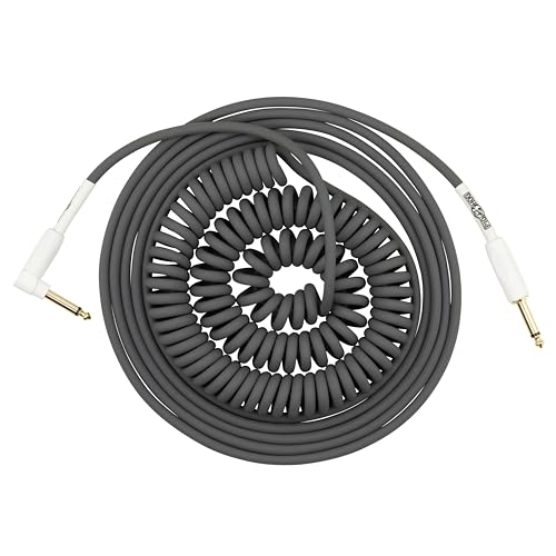 Pig Hog PHCC30GR Half Coil Instrument Cable 30ft, Charcoal Grey