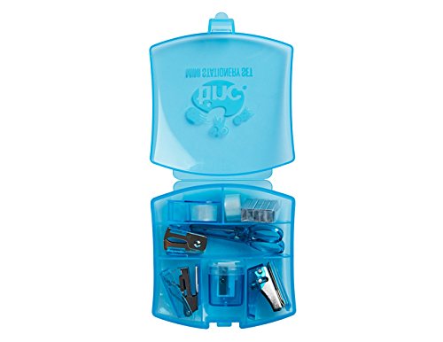 Tinc Mini-Schreibwarenset, mit wesentlichen Zubehörteilen, für Büro und Schule, 6er-Set, Farben Lila und Blau, kompakt und praktisch, für optimale Organisation