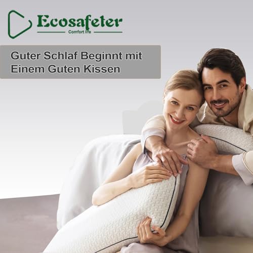 Ecosafeter Memory Foam Kissen - Orthopädisches Nackenstützkissen Hochdichtes Material kann den Nackendruck Besser lindern Ergonomisches Kopfkissen mit abnehmbarem und waschbarem Bezug