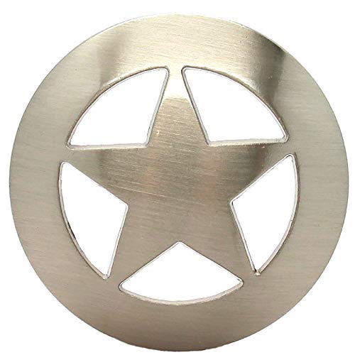 Brushed Nickel Saddle Horn Cap Star Concho 2" 7532-05