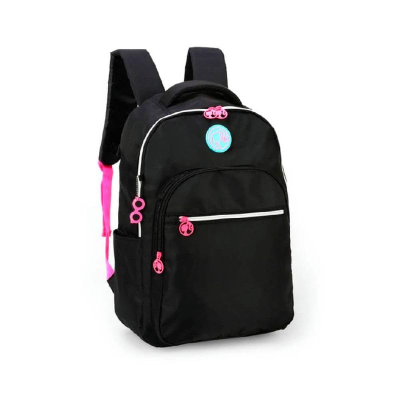 Mochila Escolar Notebook Preta Barbie Luxcel Feminina Grande