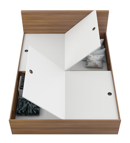 Image of Cristo Queen Bed for Bedroom with Box Storage | Engineered Wood | Exotic Teak Finish | Elegant and Durable | Knock Down | 3 Years Warranty