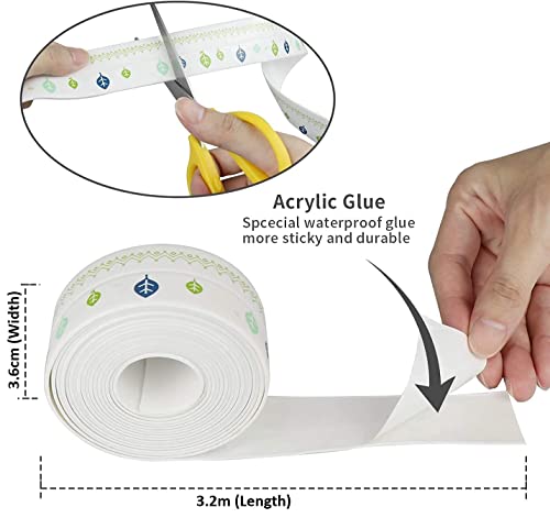 Image of SIX SIGMA Waterproof Tape (1 Pcs) for Kitchen Sink Oil Proof Caulk Kitchen Sink Tape | Waterproof for Corner Self Adhesive Sealing Tape (Multi Print) - Leakage Free Gap Sealer for Platform Bathroom