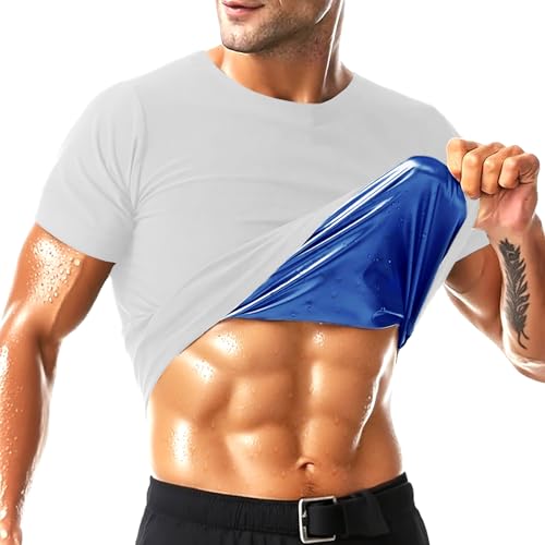 Sauna Shirt for Men Short Sleeve Mens Sauna Suit Sweat