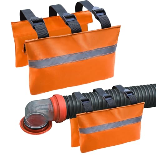Image of Unifizz RV Sewer Weight Bag for RV Camper Trailers Reduces Accidental Spillage RV Hose Fastening Device with Reflective Strip Septic Hose Weight Bag RV Hose Support Sewer Hose Weights Hold down
