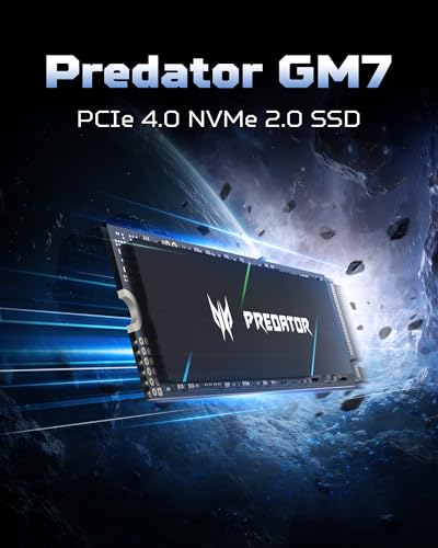 Acer Predator SSD GM7 1TB M.2 NVMe PCIe Gen 4x4, Up to 7200 MB/s, HMB+SLC, Internal PC Solid State Drive for Laptop, Desktop and PS5