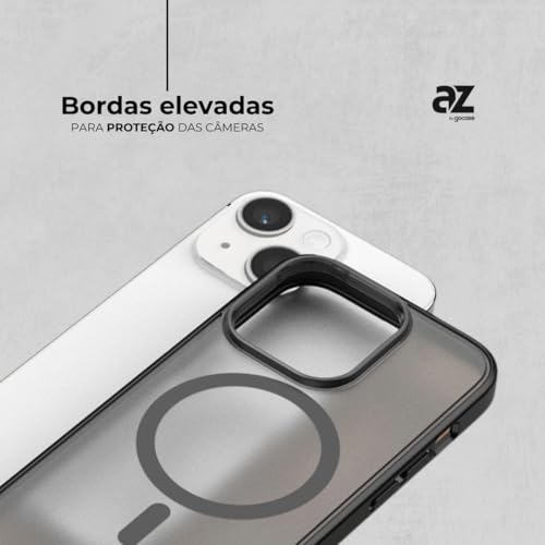 AZ Capa Anti Impacto Az Matte Compatível com a Linha iPhone (Preto, iPhone 16)