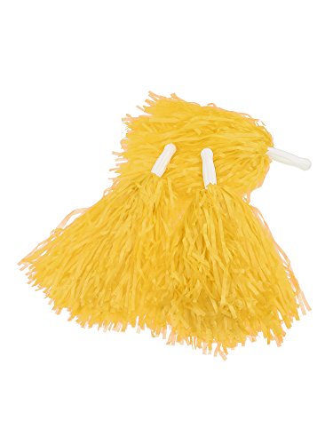 Pangda 12 Pack Cheerleading Pom Poms Sports Dance Cheer Plastic Pom Pom for Sports Team Spirit Cheering (Yellow)
