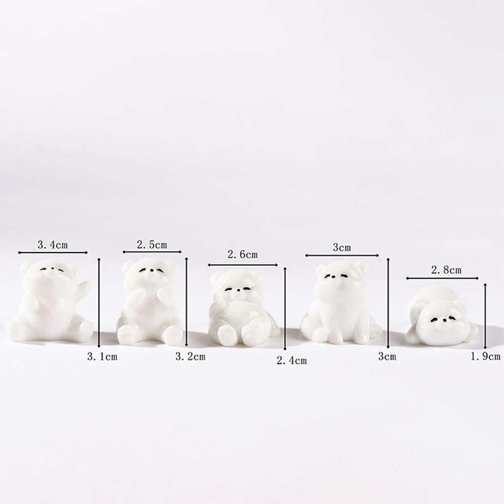 POPETPOP Mini Polar Bear Ornaments 1.33 Inch Resin Figurines for Garden Aquarium Animal Shelter and Home D Cor - Image 5
