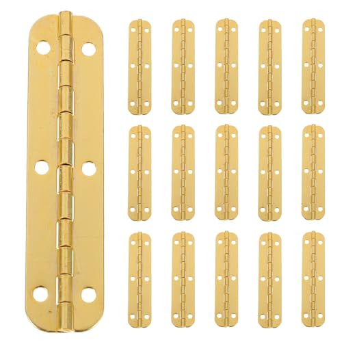 KICHOUSE Rounded Hinge for Piano 24pcs Mini Hinges for Jewelry Box Box Hinges Metal Hinges Long Hinge for DIY Crafts