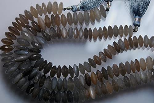 Rondelles pierre de lune grise facettée 10mm pour création bijoux DIY