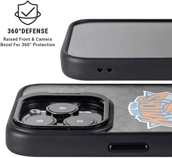 Skinit Kickstand Phone Case Compatible with iPhone 15 Pro Max - Officially Licensed NBA New York Knicks Dark Rust Design
