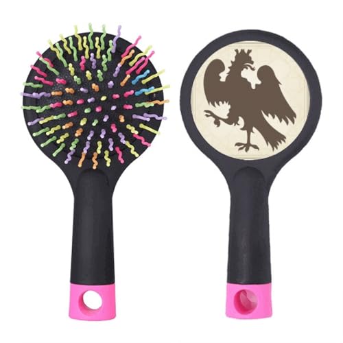 Brosse à cheveux démêlante coussin aigle motif animalier pour cheveux épais
