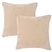 Amazon Brand - UMI Housses de Coussin en Velours Côtelé, Housses de Coussin pour Canapé, Canapé, Lit, Voiture, Housses de Coussin Décoratives, 40 x 40 cm, Beige 16"x16