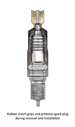 Ares 11007-5-Piece High Visibility 3/8-Inch Drive Sae & Metric Spark Plug Socket Set - Heat Treated Cr-V Steel Mirror Polish Sockets With Rubber Retaining Rings - Spark Plug Removal #TOP5