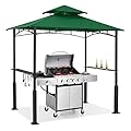 ABCCANOPY 8'x 5' Grill Gazebo Canopy - Outdoor BBQ Gazebo Shelter with LED Light, Patio Canopy Tent for Barbecue and Picnic (Forest Green)