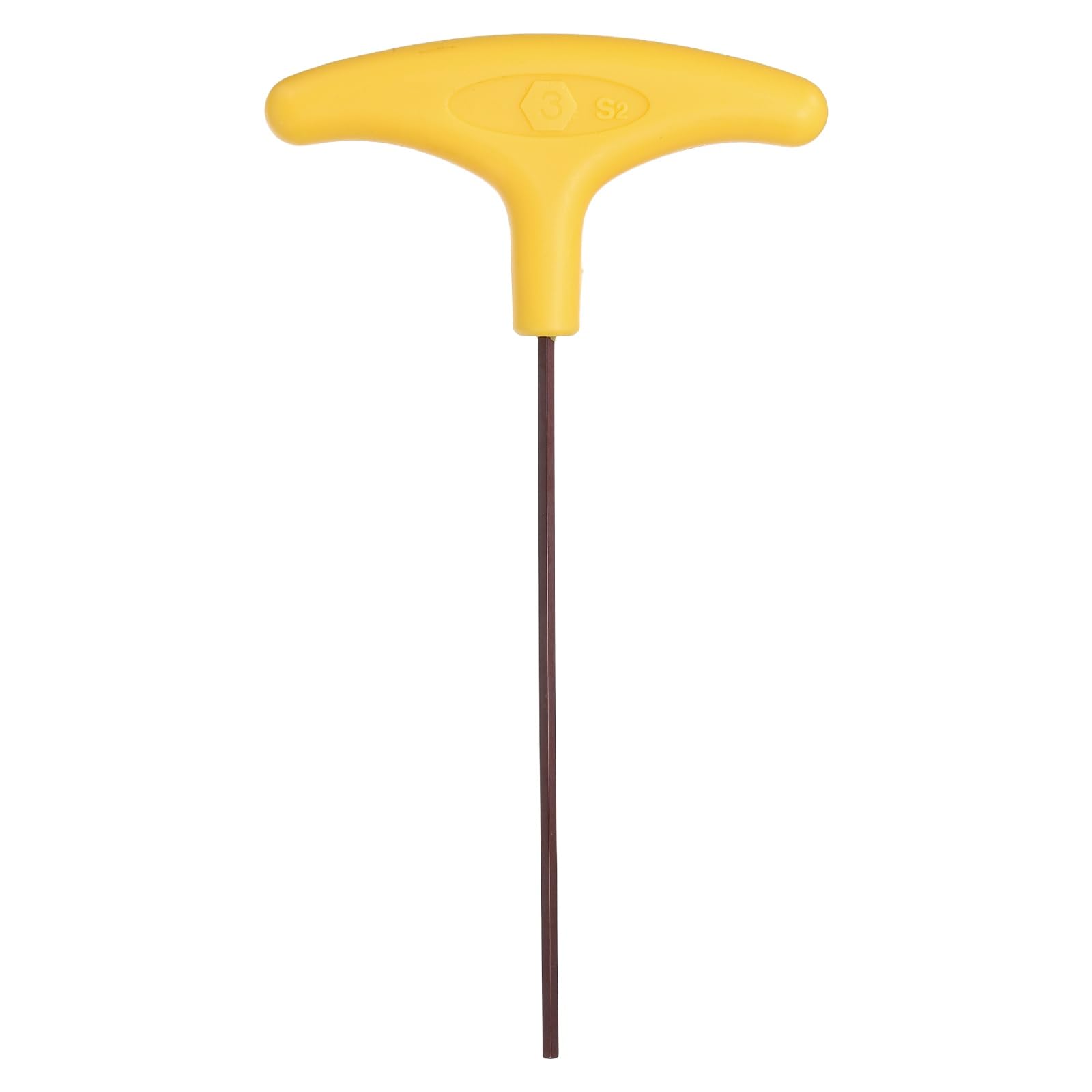 sourcing map T-Handle Hex Key Wrench 3mm Metric S2 Steel Long Arm Yellow T-Key Flat End Inner Hexagon Spanner Repairing Tool for Home Auto Maintenance Bike Motorcycle Repair
