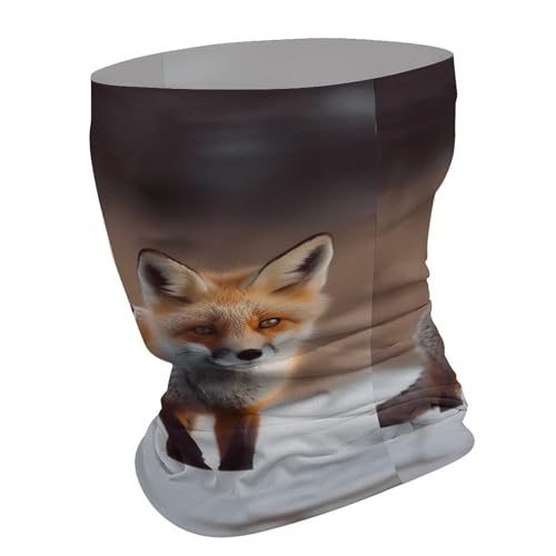 Gorro de cuello para hombre y mujer con diseño de zorro adorable, balaclava impermeable, mascarilla facial transpirable, pañuelo protector solar, cubreboca, pañuelo para la cabeza para esquiar, caminar, ciclismo miniatura 3