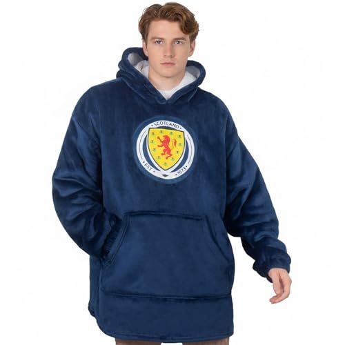 Scotland Adults Oversized Hoodie Blanket - Official Football Gift, Navy, Size S-L