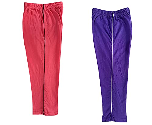 Image of indi weaves Girls Cotton Solid Capri 3 /4th Leggings (Pack of 2)