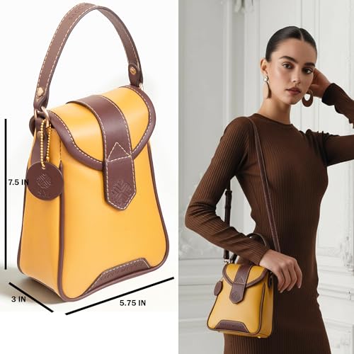 Image of SACCI MUCCI Women's Small Handbag /Cross-Body Phone Bag - Stylish PU Leather Mobile Purse with Adjustable Strap
