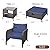 LEVELEVE Balcony Furniture 5 Piece Patio Conversation Set, PE Wicker Rattan Outdoor Lounge Chairs with Soft Cushions 2 Ottoman&Glass Table for Porch, Lawn-Brown Wicker
