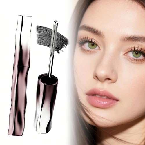 Metal Mascara, Brosse en Spirale à 360° Iron Wand Mascara Waterproof Séchage Rapide et Volume Longue Tenue pour Des Cils Définis, Allongés & Volumineux