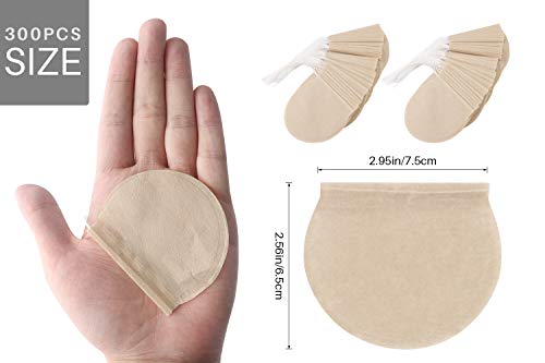 Tea Bags, 300PCS Disposable Empty Tea Bags Tea Infuser Drawstring Teabags Natural Material Tea Bags for Loose Leaf Herbs Teas