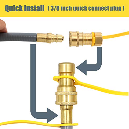 LONGADS 24 feet 3/8 Inch ID Natural Gas Hose with Quick Connect, Propane Gas Hose for Fire Pit Grill, Low Pressure Appliance 3/8 Female Pipe Thread x 3/8 Male Flare Quick Disconnect - CSA Certified - Thumbnail 5