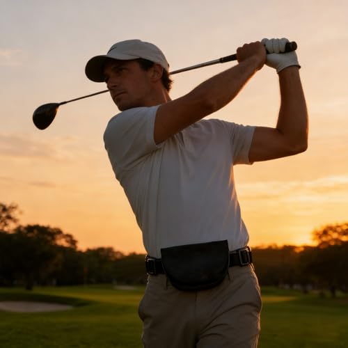 Funda para telémetro de golf Healeved de cuero PU con múltiples compartimentos 5