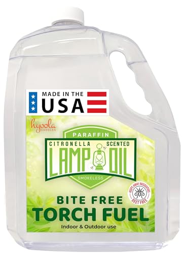 Hyoola Citronella Lamp Oil Torch Oil 1 Gallon Smokeless Insect and Mosquito Repellent Scented Paraffin Fluid for Indoor and Outdoor Lantern Use and Oil Candle