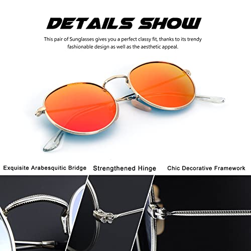 Image of CGID Retro Round Polarized Sunglasses Men Womens Circle Hippie Shades E01