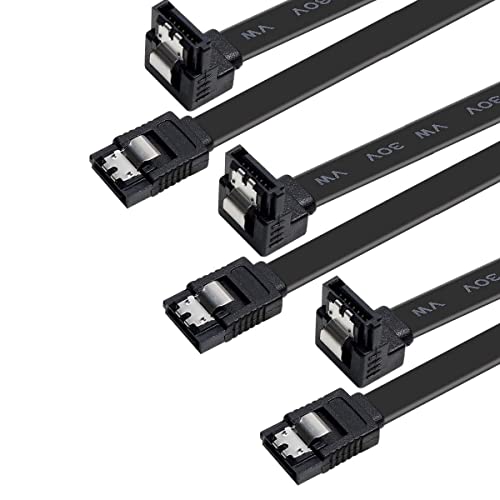Cable SATA III, pack de 3, 18 pulgadas, negro