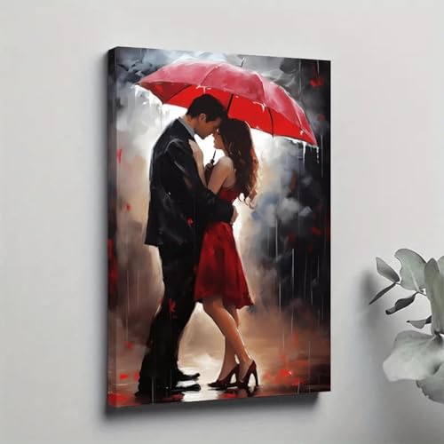 Affiche d'amour s'embrassant sous la pluie pour célébrer la passion au quotidien