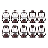 ARTIBETTER 10Pcs Mini Lanterns for Christmas Decor, Vintage Dollhouse Garden Lantern Crafts, Rustic Miniature Oil Lamp for Holiday Tabletop, Fireplace, and DIY Displays 2Inch Bronze