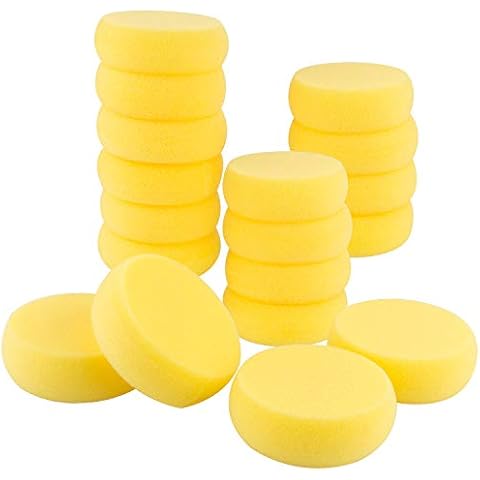 A+Selected Pack of 50 Round Synthetic Painting Sponges Artist Crafts Paint Sponge for Pottery Watercolour Art Face Painting Cover