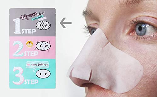 Generic [Conjunto de 10] Kit de 3 etapas de cravos transparentes com nariz de porco coreano com pape