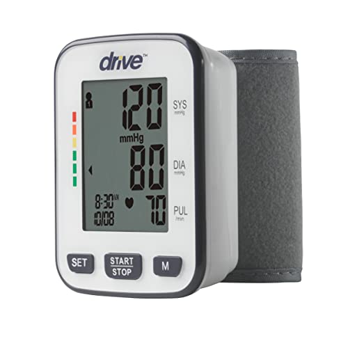 Drive Medical Automatic Deluxe Blood Pressure Monitor, White, Wrist