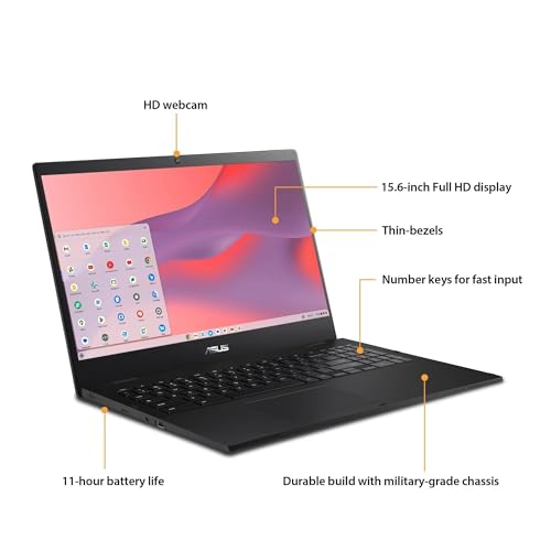 Image of ASUS CX15 Everyday Value Chromebook 15.6 inch FHD Display (Intel Celeron N4500, Intel UHD Graphics, 8GB LPDDR4, 64GB eMMC, WiFi 6, Webcam, BT 5.2, & DKZUSB Port Expander, Chrome OS (Renewed)