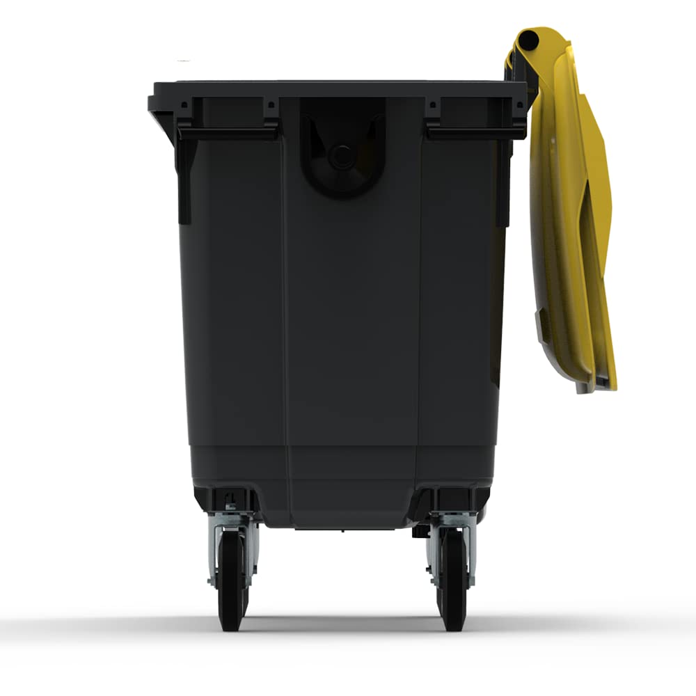 ESE Poubelle Conteneur à déchets 660L + Couvercle jaune