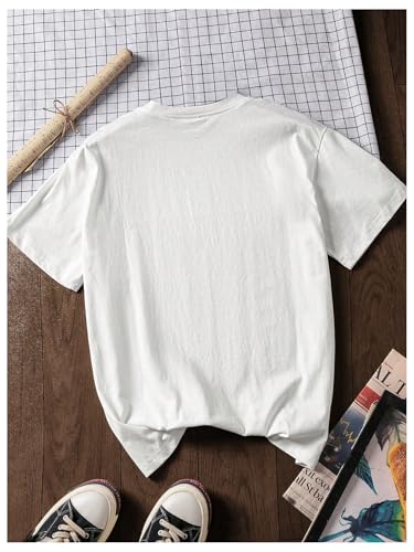 Image of Women's Graphic Letter Tee Crew Neck Drop Shoulder Trendy Summer T Shirt Short Sleeve Vintage Car Print Top